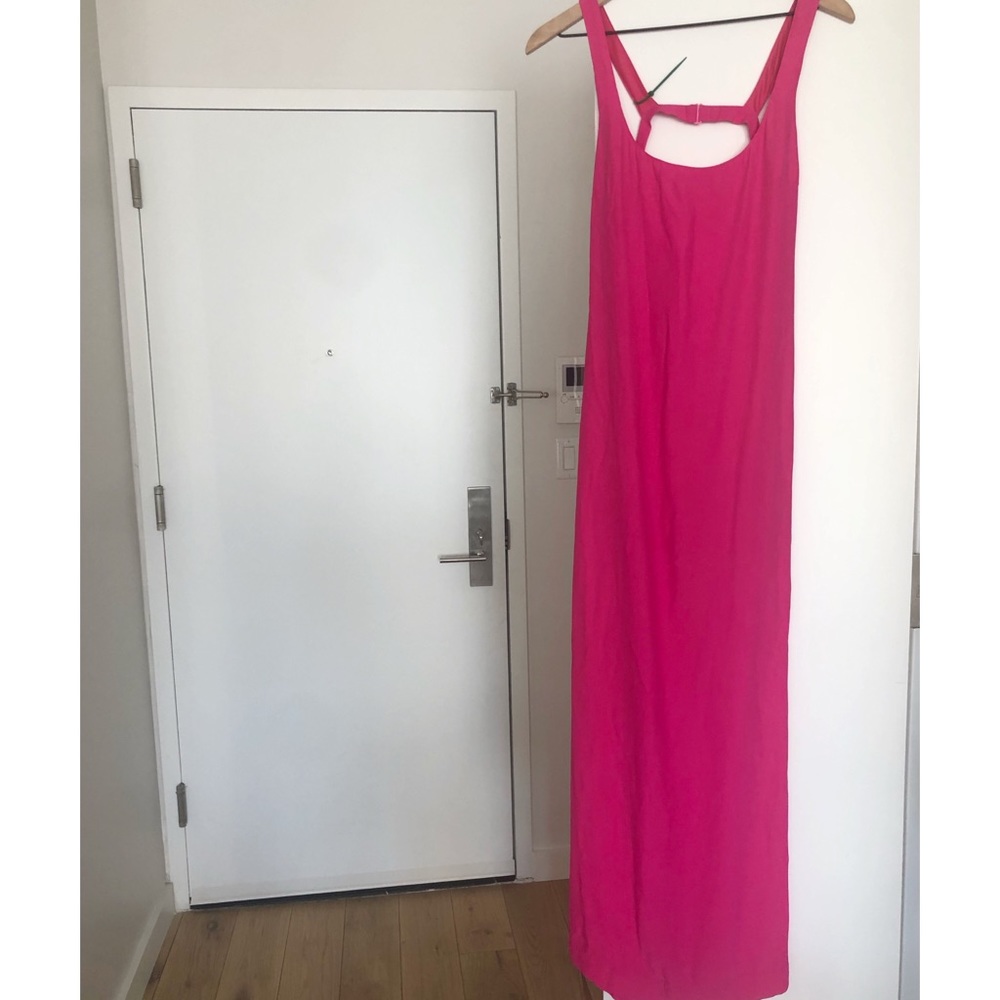 STAUD hot pink sample sale dress